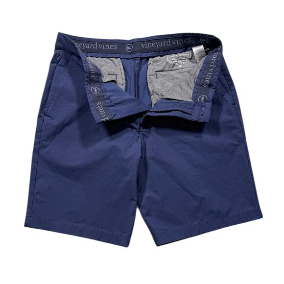 Vineyard Vines Mens 30 On The Go Chino Shorts Blue Stretch Performance 9" Inseam - Picture 4 of 4
